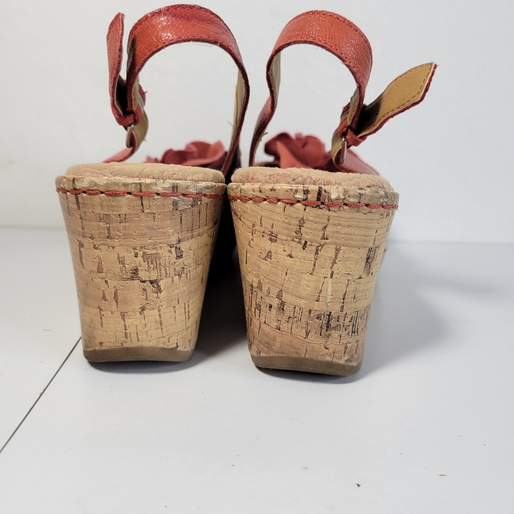 Womans B O C Born Concepts Pink Sling Back Peep toe Wedge sandals Size 9 - Picture 11 of 11
